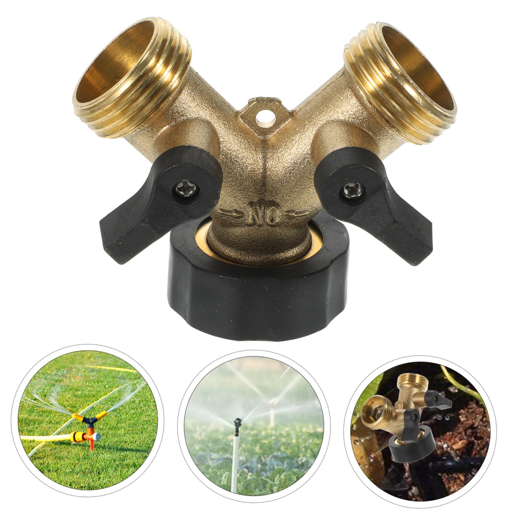 Gatuida 2pezzi Divisore per Rubinetto y in Ottone Connettore per Tubo Flessibile Doppia Via di Ricambio per Raccordi Collegamento Rapido per Tubo da Giardino
