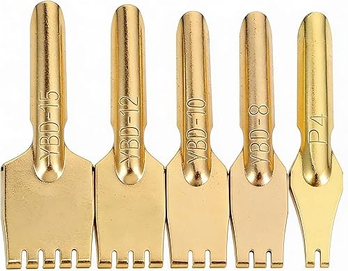 FAVOMOTO Juego de 5 puntas planas de latón, punta de pluma estilográfica, nostalgia retro, punta plana, puntas de repuesto para caligrafía, punta de