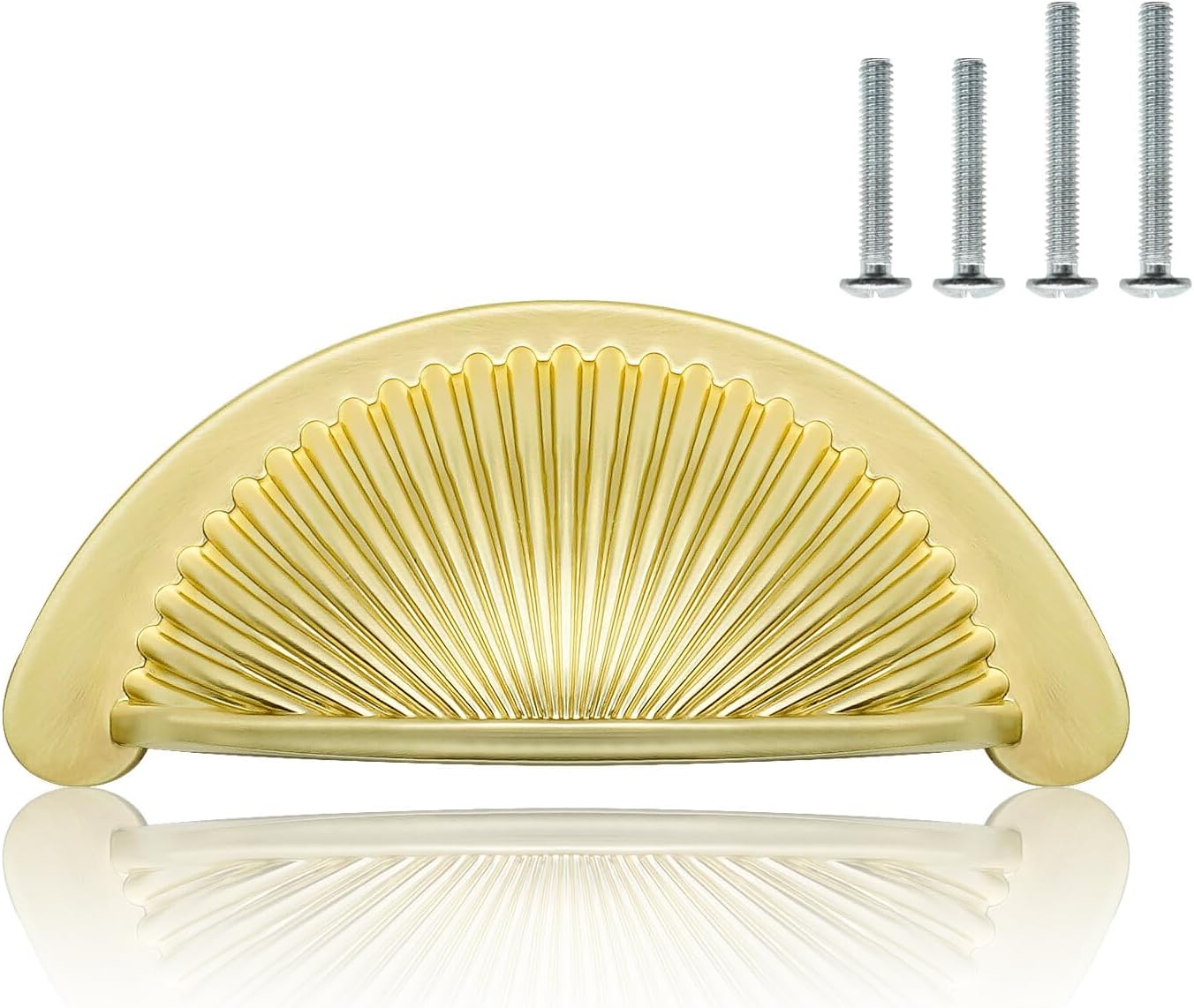 10 Pack Polished Gold Cabinet Pulls 2.5 Inch/64mm Hole Center Shiny Gold Bin Cup Drawer Pulls Zinc Alloy Polished Brass Handles for Dresser Kitchen Cupboard Bathroom Furniture Hardware