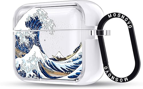 MOSNOVO Funda protectora transparente para AirPods Pro 3, con anillo de metal duro de lujo de doble capa a prueba de golpes, diseñado para AirPods