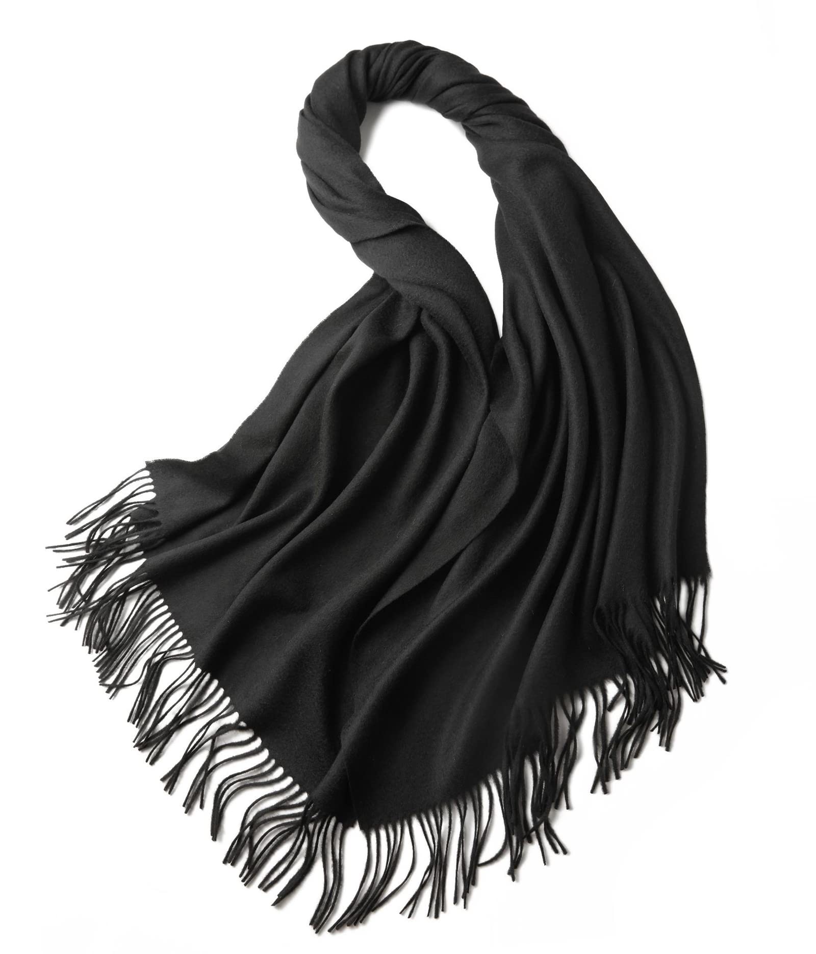 Écharpe Cachemire Femme, Écharpe Hiver Femme Bronzage Léger Pompon de Couleur Unie Regalo di Sciarpa Caldo