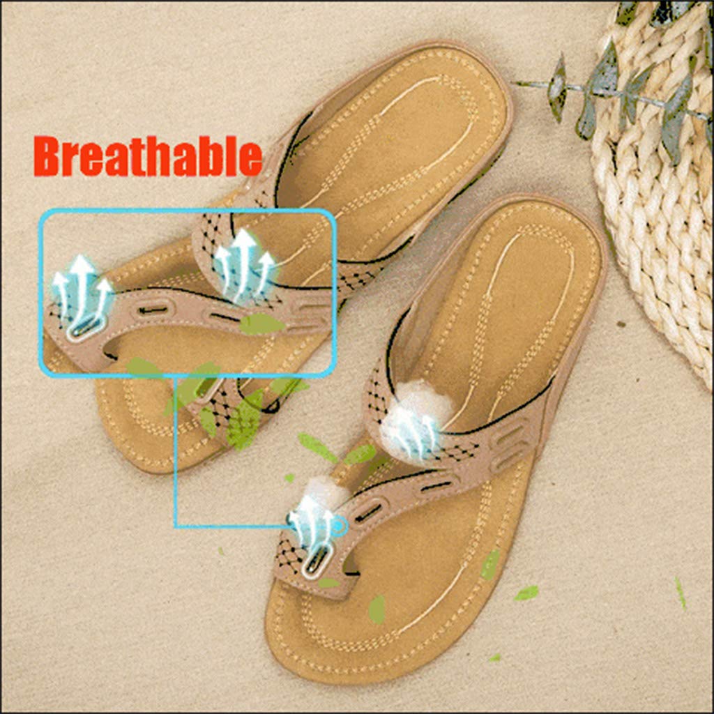 Ladies Orthopedic Comfy Premium Summer Slippers, Hollow Flat Heel Flip Flop  Arch Support Design for Home Shoes Indoor Outdoor (Green 4) : Amazon.nl: ...