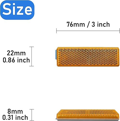 Miniatura 5 de Reflector 76X22mm autoadhesivo rectángulo de seguridad impermeable para entrada de buzón remolque