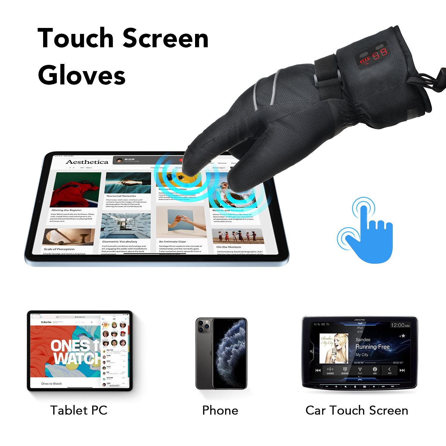 Guantes Térmicos Batería Eléctrica Recargable Impermeable Guantes Térmicos Térmicos para Invierno Esquí Al Aire Libre Snowboard Ciclismo Caza Pesca Calentador De Manos ArtritisBlack,XXL