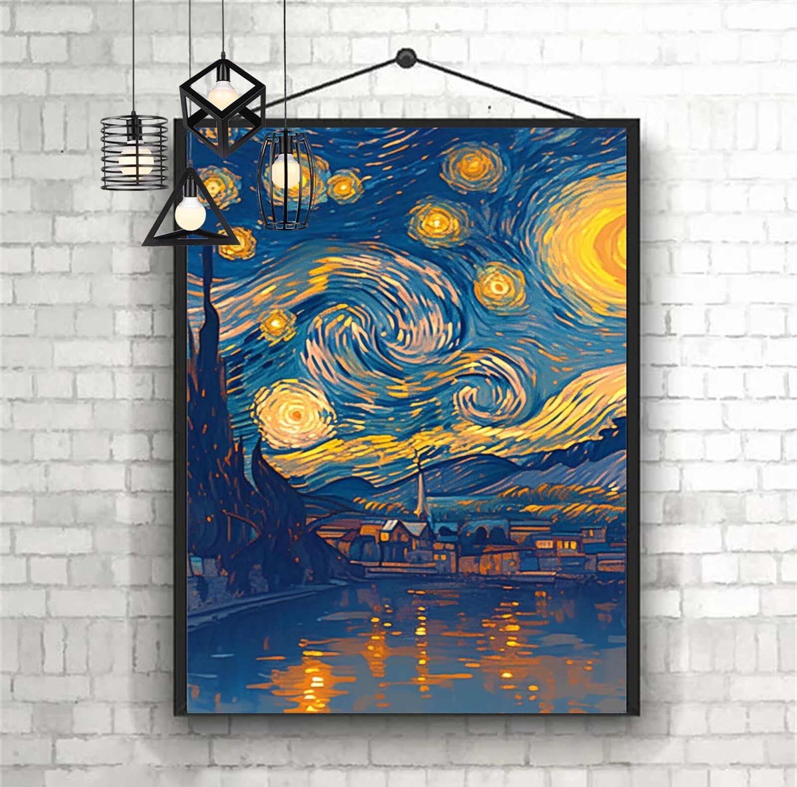 Diamentowe malowanie gwiaździste niebo diamentowe malowanie dzieci 100x150 cm 2025 abstrakcyjne malowanie diamentowe, DIY diamentowe rysunki ścieg krzyżykowy rękodzieło dla dorosłych, obraz diamentowy