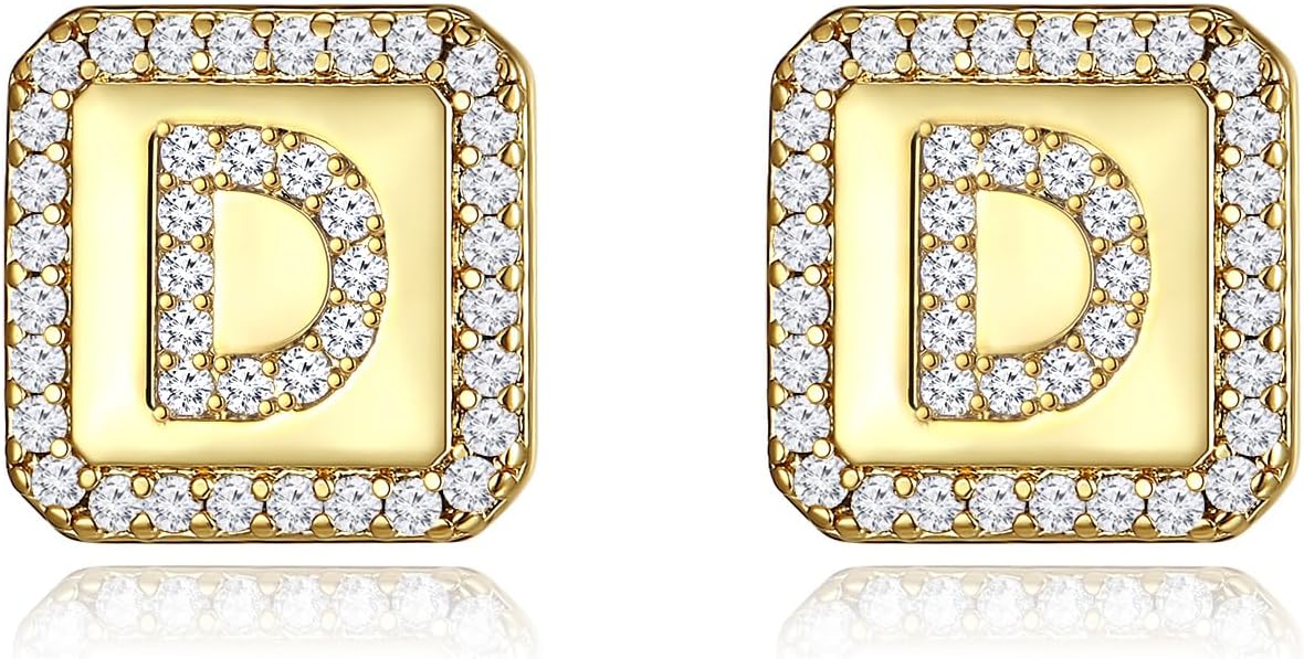 Gold Earrings for Women 24K Gold Filled Initial Earrings for Women S925 Earrings Gifts for Her