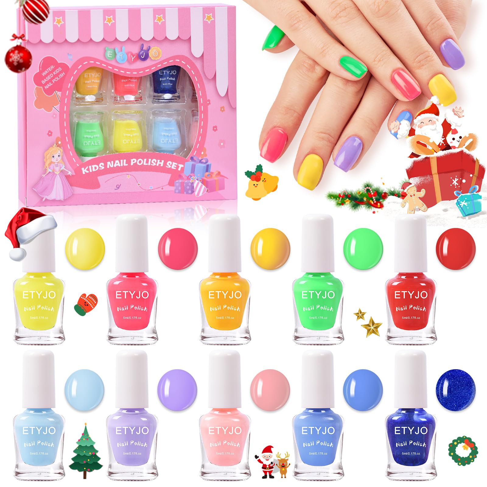 Amazon.com : ETYJO Kids Nail Polish - Quick Dry Non-Toxic Set 10