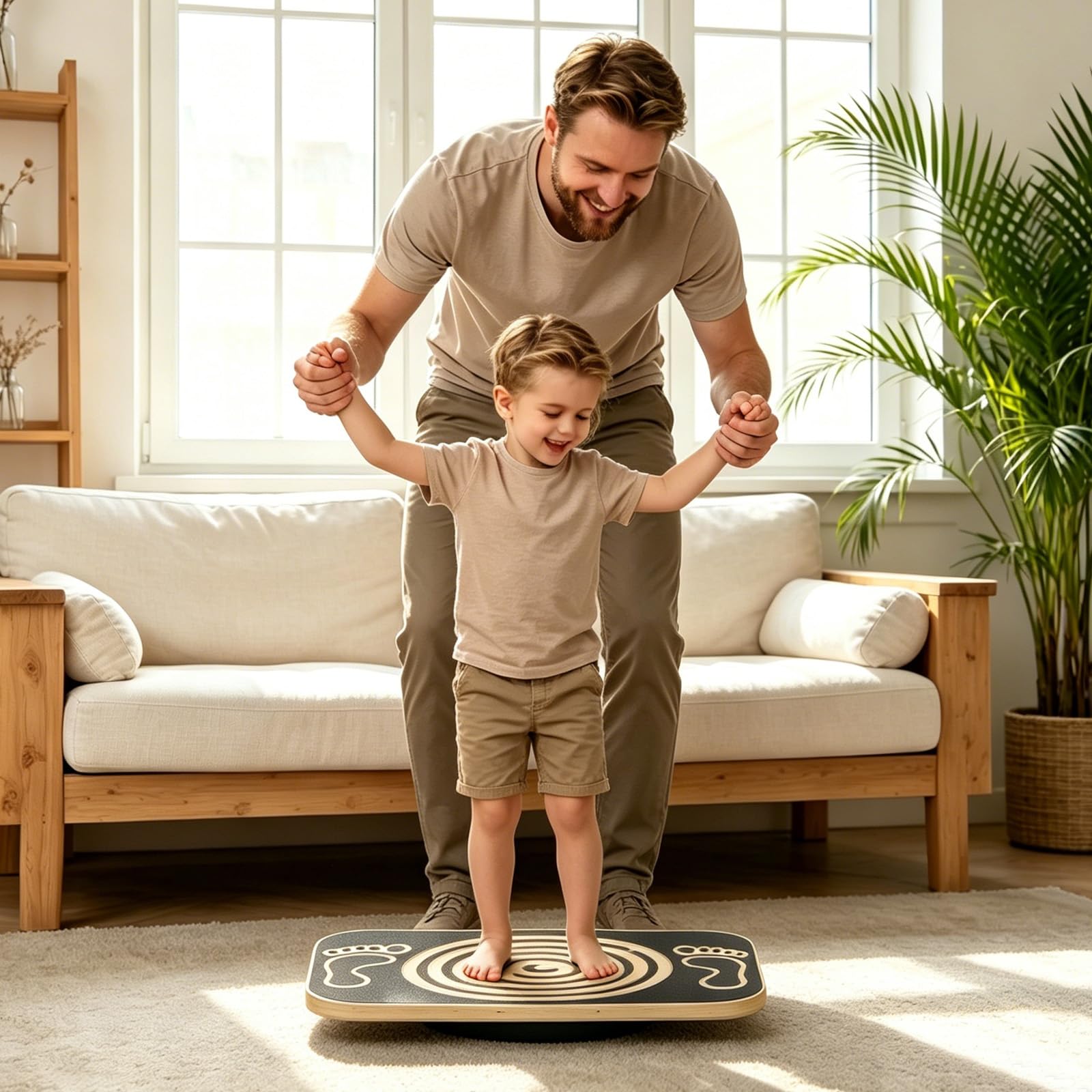 Balance Board in legno con labirinto, tavola oscillante per allenare l'equilibrio | Tavola d'equilibrio per bambini, per yoga ed esercizi, per ufficio, portata fino a 200 kg