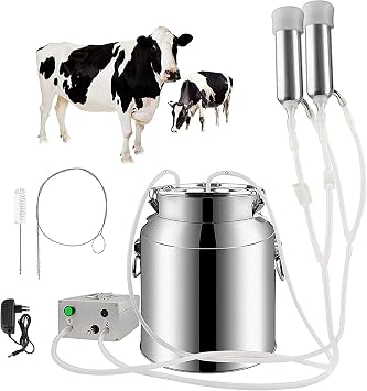 Automatic Portable Livestock Milking Equipment  Cow Milking Machine Cow Milking Machine, Pulsation Vacuum Pump Milker Color Cattle, Size 7L
