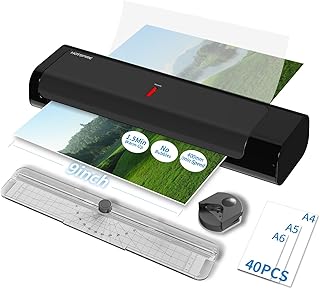 HOTSPIRE OL253 Thermal Laminator for Teachers & Home Office, Fast Preheat Desktop Laminator with Smooth & Bubble-Free Laminating, Fits A4 & Letter, 3–5 mil Pouches