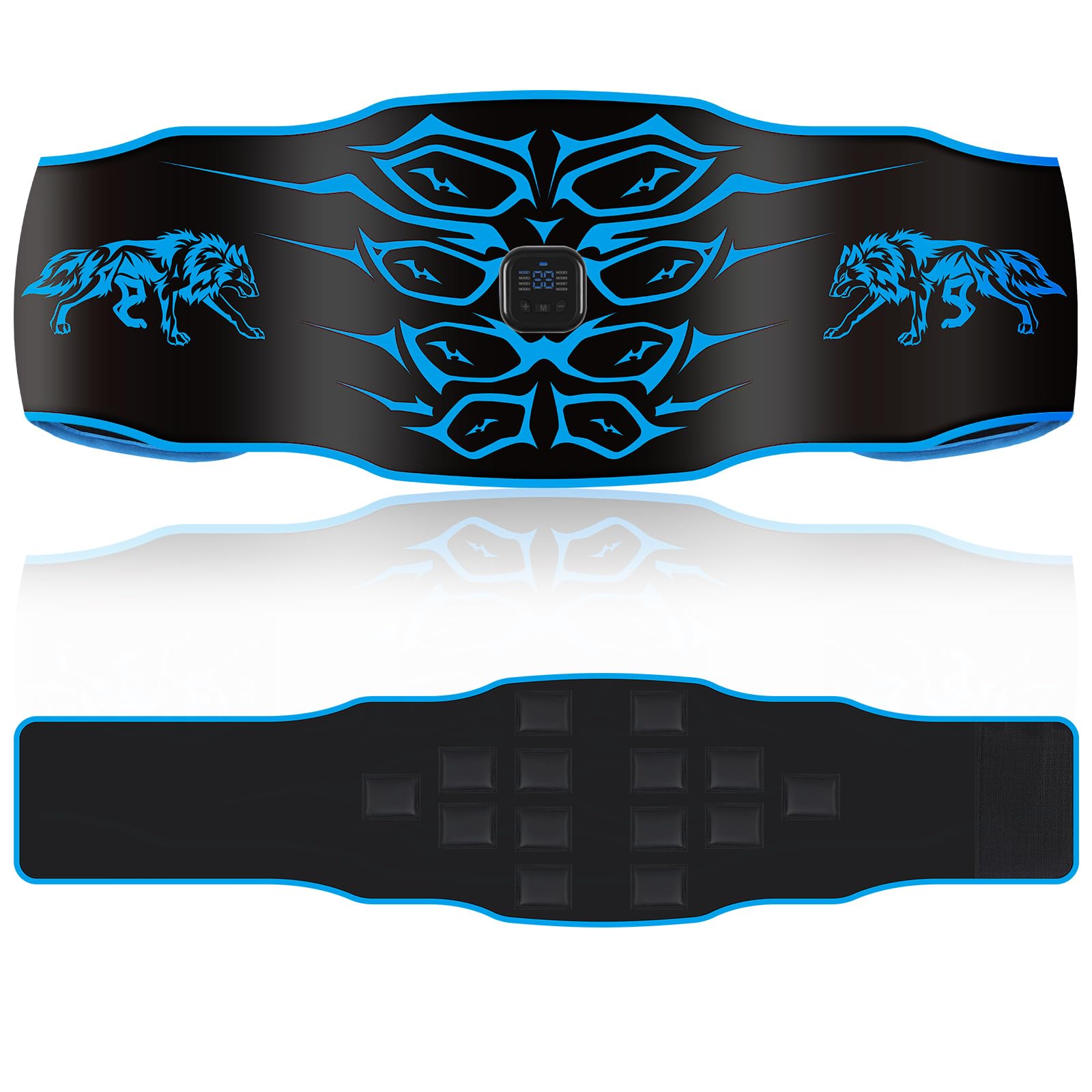 Electroestimulador Abdominal – Cinturón de entrenamiento abdominal lavable , 8 modos, 30 niveles , dispositivo de fitness portátil recargable , Adecuado para el hogar, la oficina, hombres y mujeres