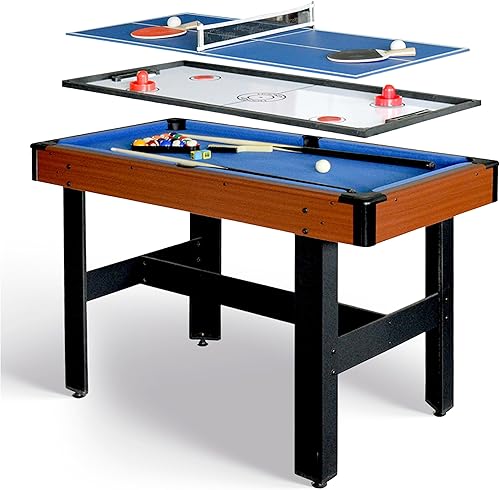 Hathaway BG1131M Triad - Mesa de juego múltiple 3 en 1 de 48 pulgadas con piscina, hockey deslizante y tenis de mesa para salas de juegos