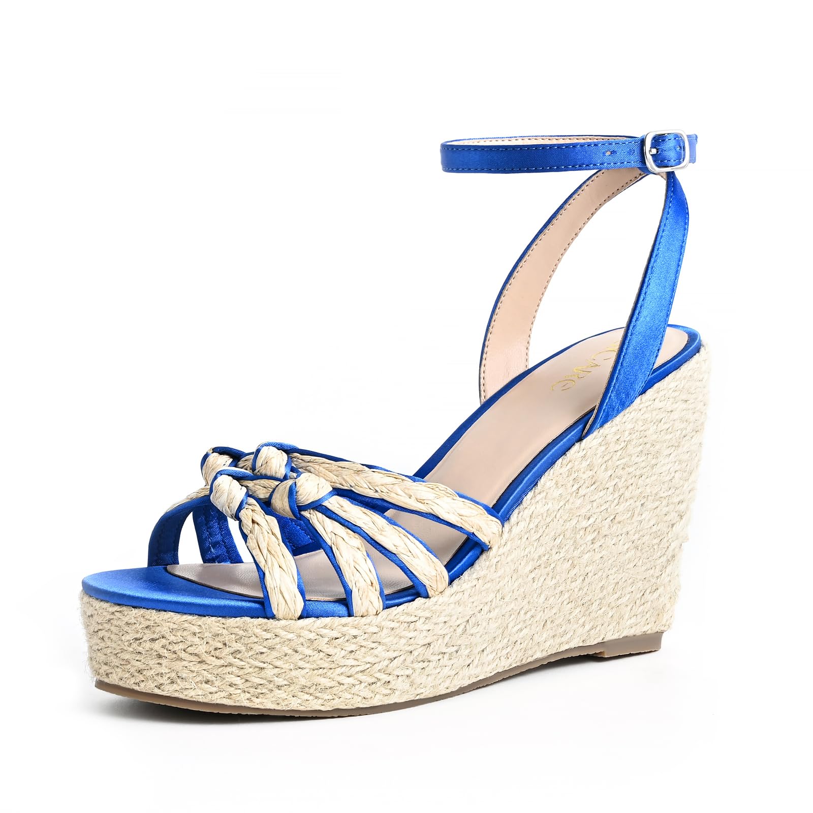 SICARE Open Toe Wedge Sandals for Women Espadrilles Platform Braided Strappy Sandals Comfortable Slip on High Heel Summer Wedges Sandals Dressy Shoes