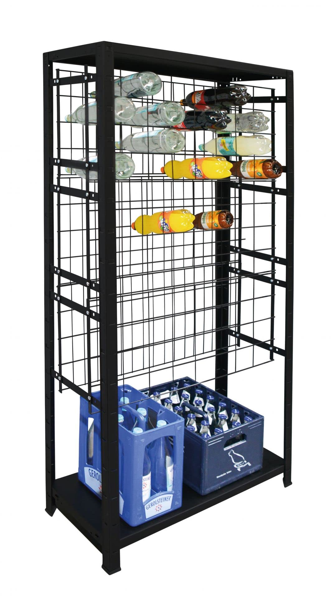 SCHULTE Regalwelt Weinregal – bis 96 Flaschen, 180 x 80 x 35 cm, schwarz, Made in Germany