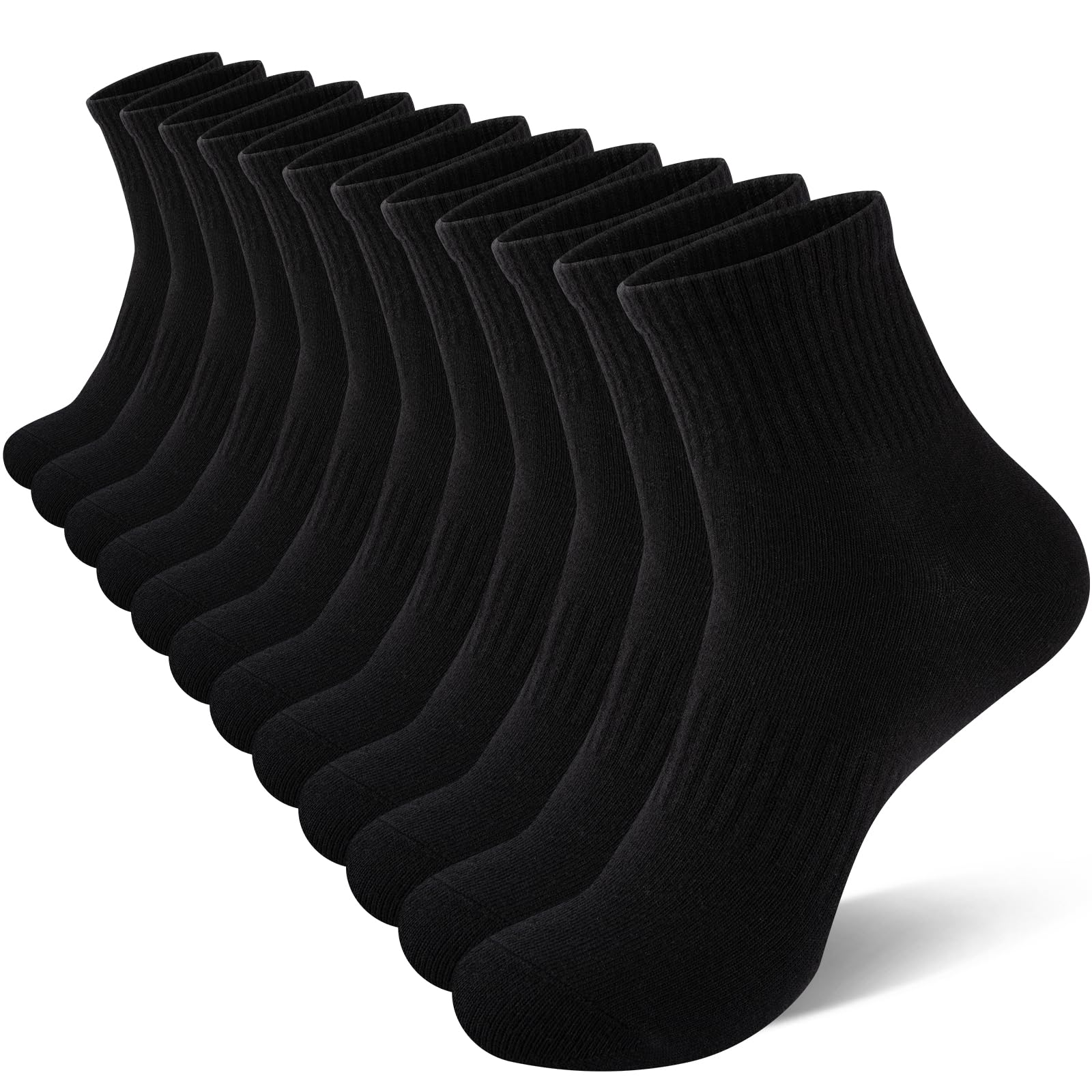 Mens Ankle Socks Cotton Quarter Thin Ankle High Mini Crew Socks for Men 6 Pairs