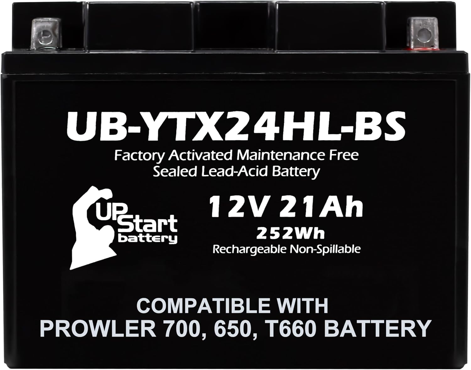 12V 21Ah YTX24HL-BS Replacement for Arctic Cat 700 ATV Battery - Compatible with Arctic Cat Prowler 700 HDX EFI 650 T660 Turbo - YTX24HL 12 Volt AGM SLA