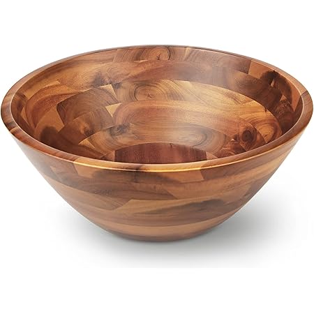 AIDEA Acacia Wood Serving Bowl for Fruits or Salads, 11" Diameter x 4.5" Height, Single Salad Bowl