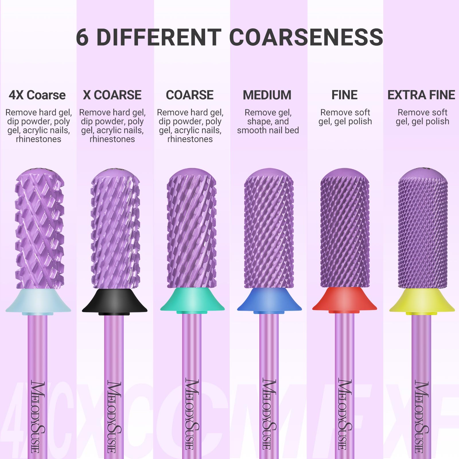 Brocas de seguridad para uñas, brocas de carburo de barril pequeño con punta redonda lisa de 3/32 pulgadas, acrílico de eliminación rápida o gel duro para manicura, pedicura, salón de 5