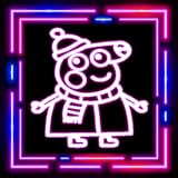 How to Draw Pig Neon Glow Coloring Book