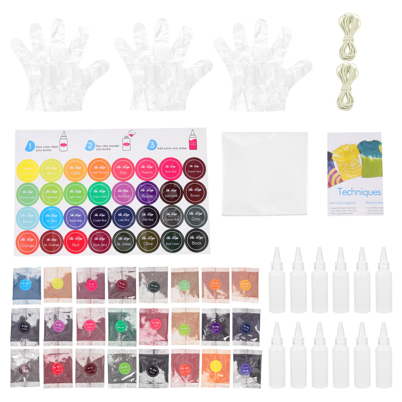 Juego De Polvos De Teñido Colores Kit De Ropa De Teñido Anudado Kit Para Fiestas