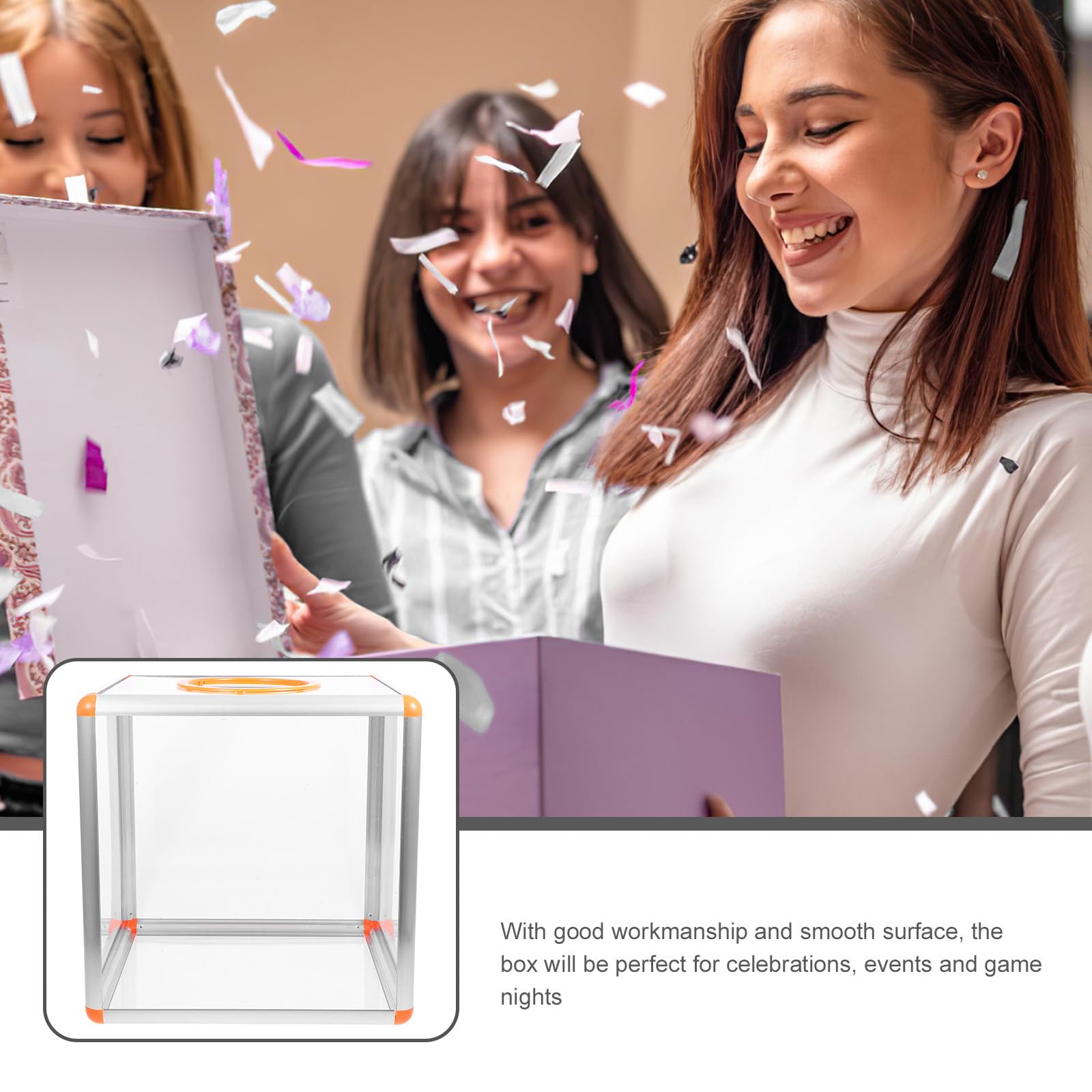 Transparente Losbox aus Acryl mit Großer Kapazität und Stabiler Multifunktionaler Party und Spielkiste für Glücksverlosungen und Tombola Einsätze