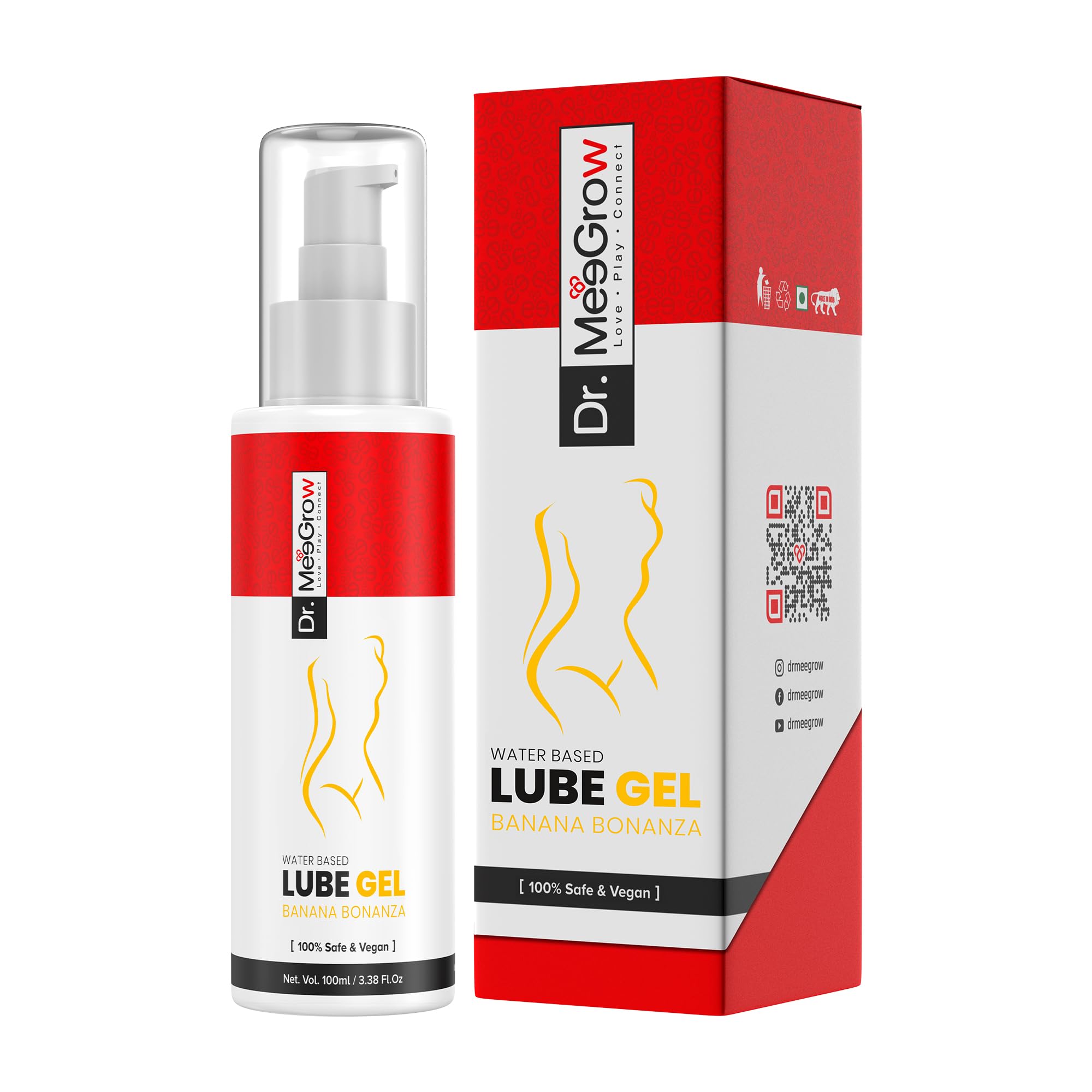 Banana Bonanza Flavoured Massage & Lube Gel – 100ml | Edible, Long-Lasting Intimate Gel for Couples | Water-Based Lubricant with Smooth Texture