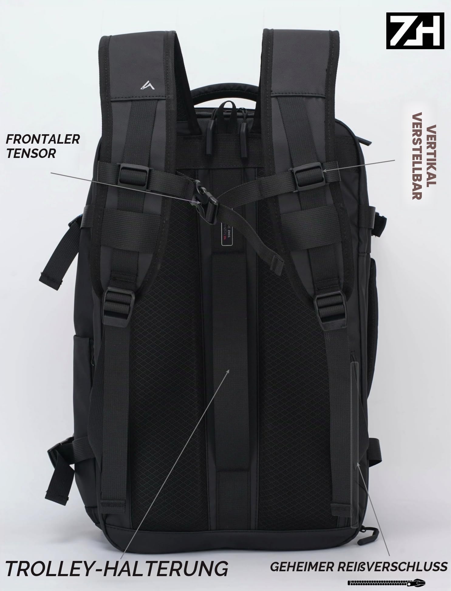 +Zermatt-Horn Rucksack herren Reise-Rucksack 35L | Laptop 15-17 Zoll. Kabinenrucksack Handgepäck mit Vakuumtasche | Flugzeug Reisen got bag reiserucksack