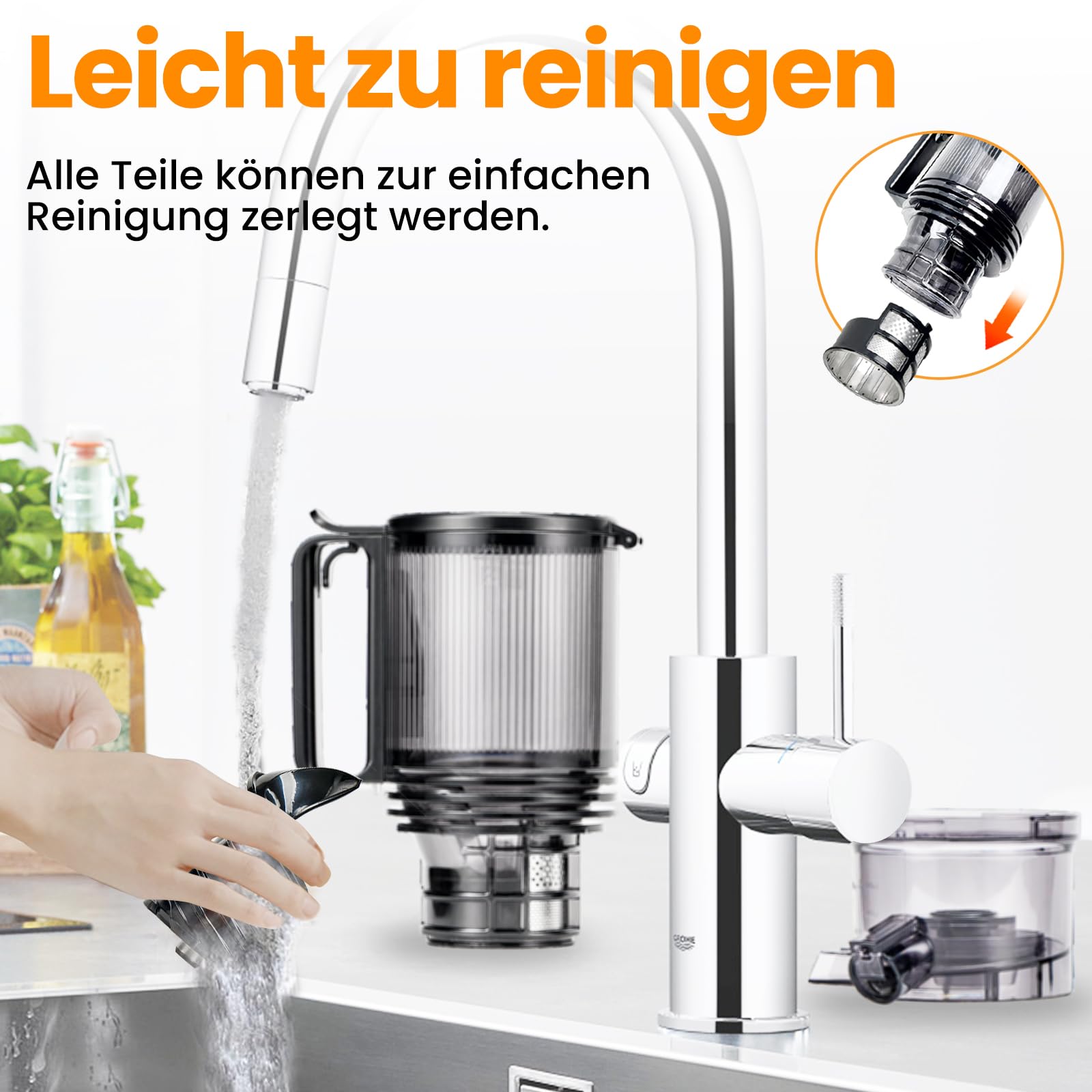 MAISON HUIS Entsafter Slow Juicer mit 13.5cm Extra Großem Einfüllschacht für Ganze Früchte und Gemüse, leicht zu Reinigen Entsafter Gemüse und Obst, Hohe Saftausbeute Juicer Machine,Schwarz