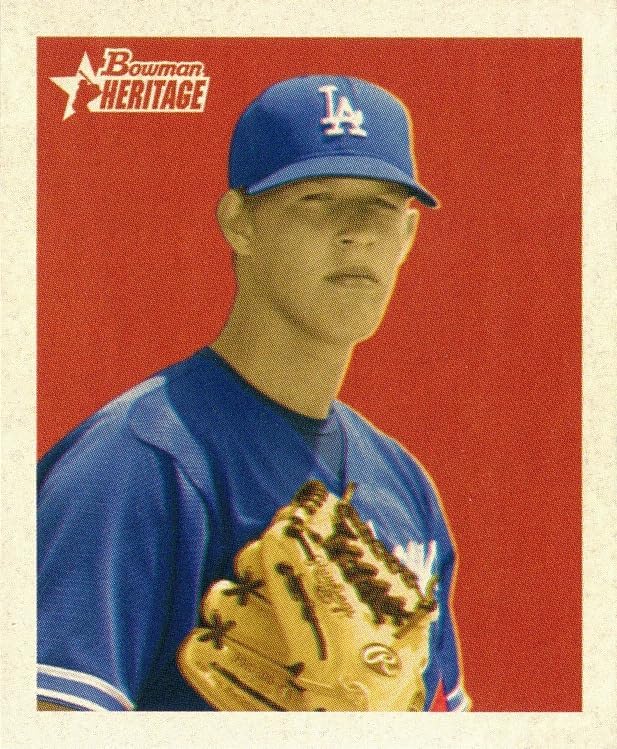 2006 Bowman Heritage Prospects Mini Baseball #BHP85 Clayton Kershaw Pre-Rookie Card - 1st Bowman Heritage Card