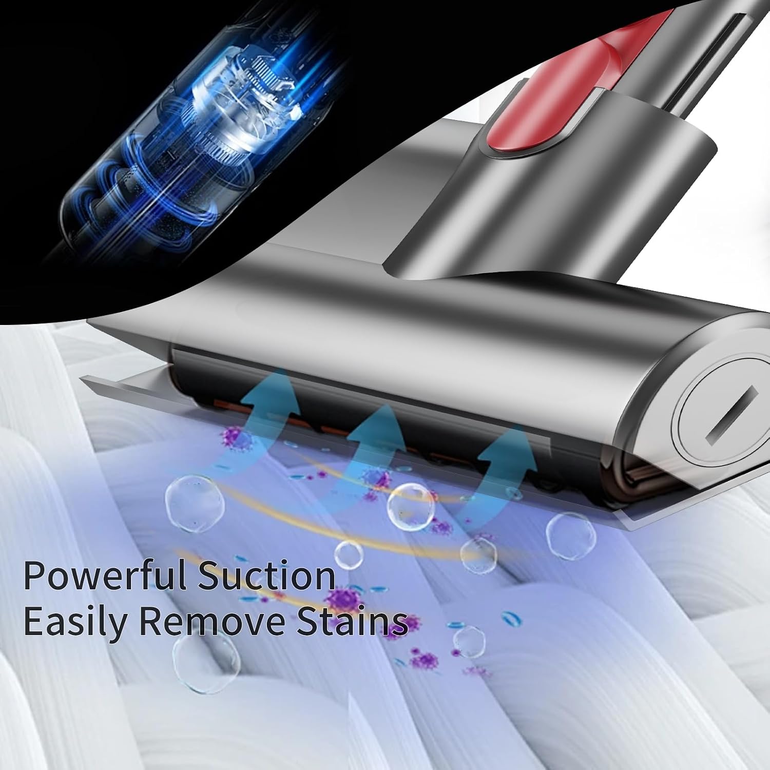 Mini Motorized Tool Vacuum Attachments Compatible with V7 V8 V10 V11 V15 Cordless Vacuum Cleaners, Mini Electric Brush Suction Head with Cleaning Brush, Vacuum Head Replacement image 5