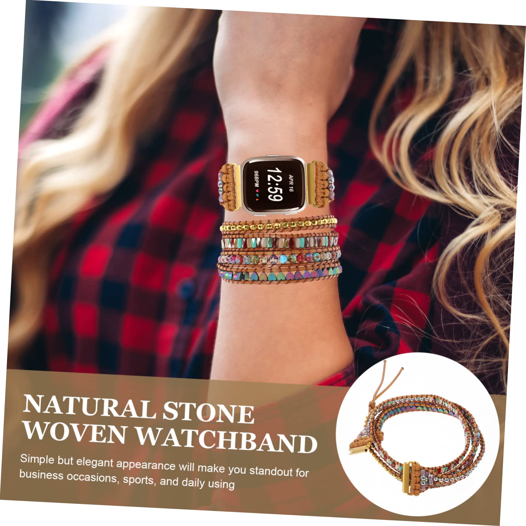 Gatuida 3 Pièces Bracelet Montre Remplacement Bracelet De Montre Perlé De Perlé Remplacer Pour Reloj Inteligente Cire
