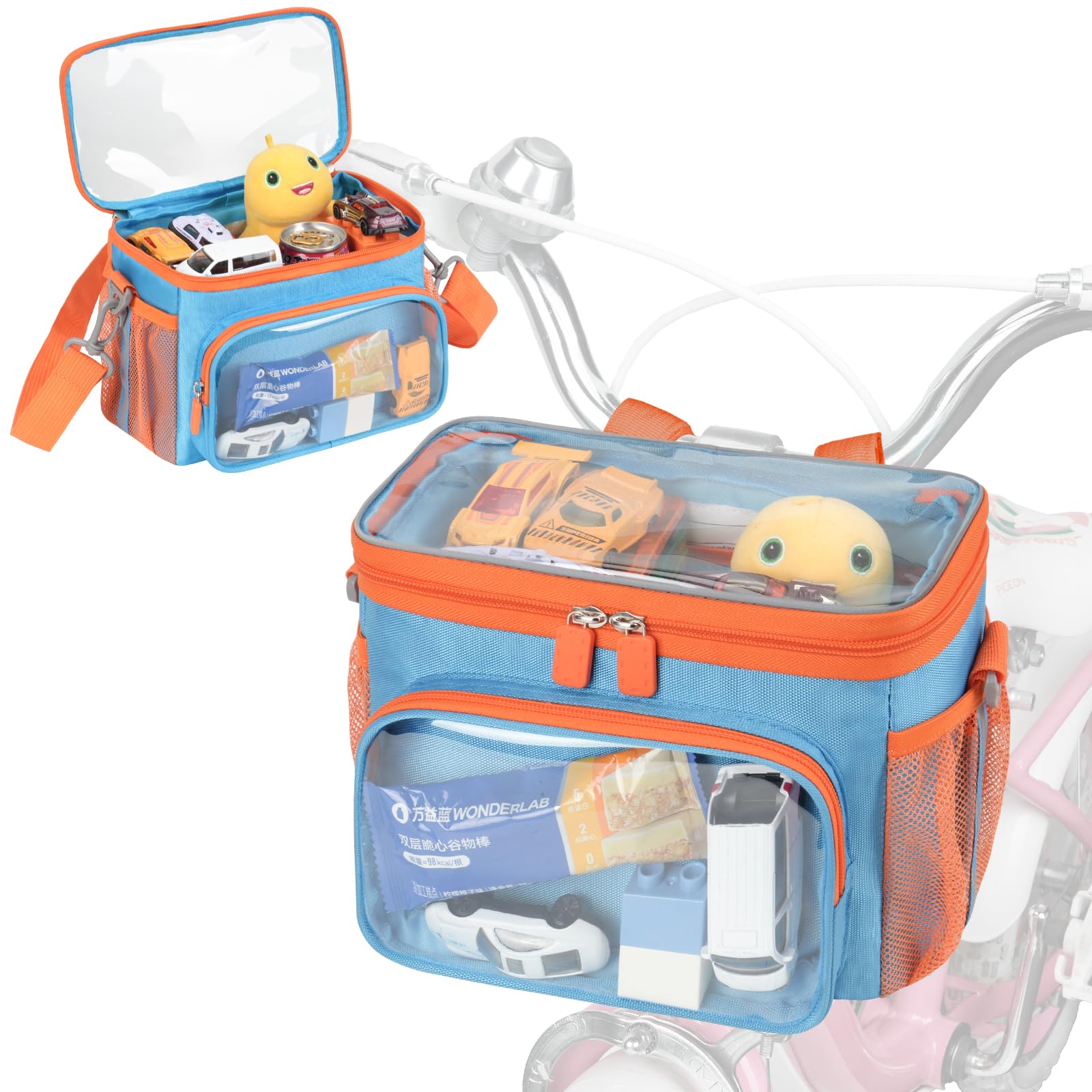 Kids Bike Basket Front, Handlebar Bag for Toddler Bikes, Balance Bikes, Scooters & Trikes | Cute Small Fabric Bicycle Basket for Boys & Girls — image 1