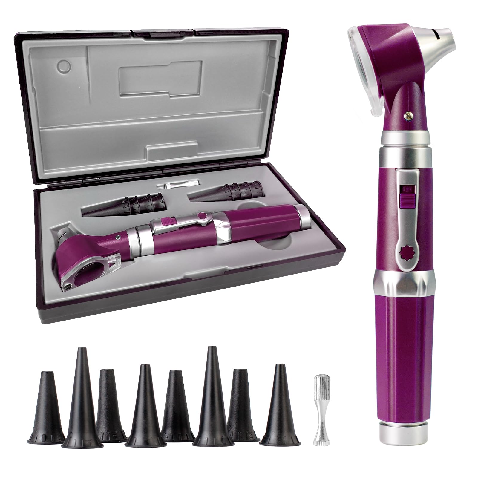 Scian Otoscope - Ear Scope with Light, Ear Infection Detector and Pocket Ear Checker Kit with 3X Magnify Lens, Suitable for Kids, Adults, Doctors, Pets(Purple)