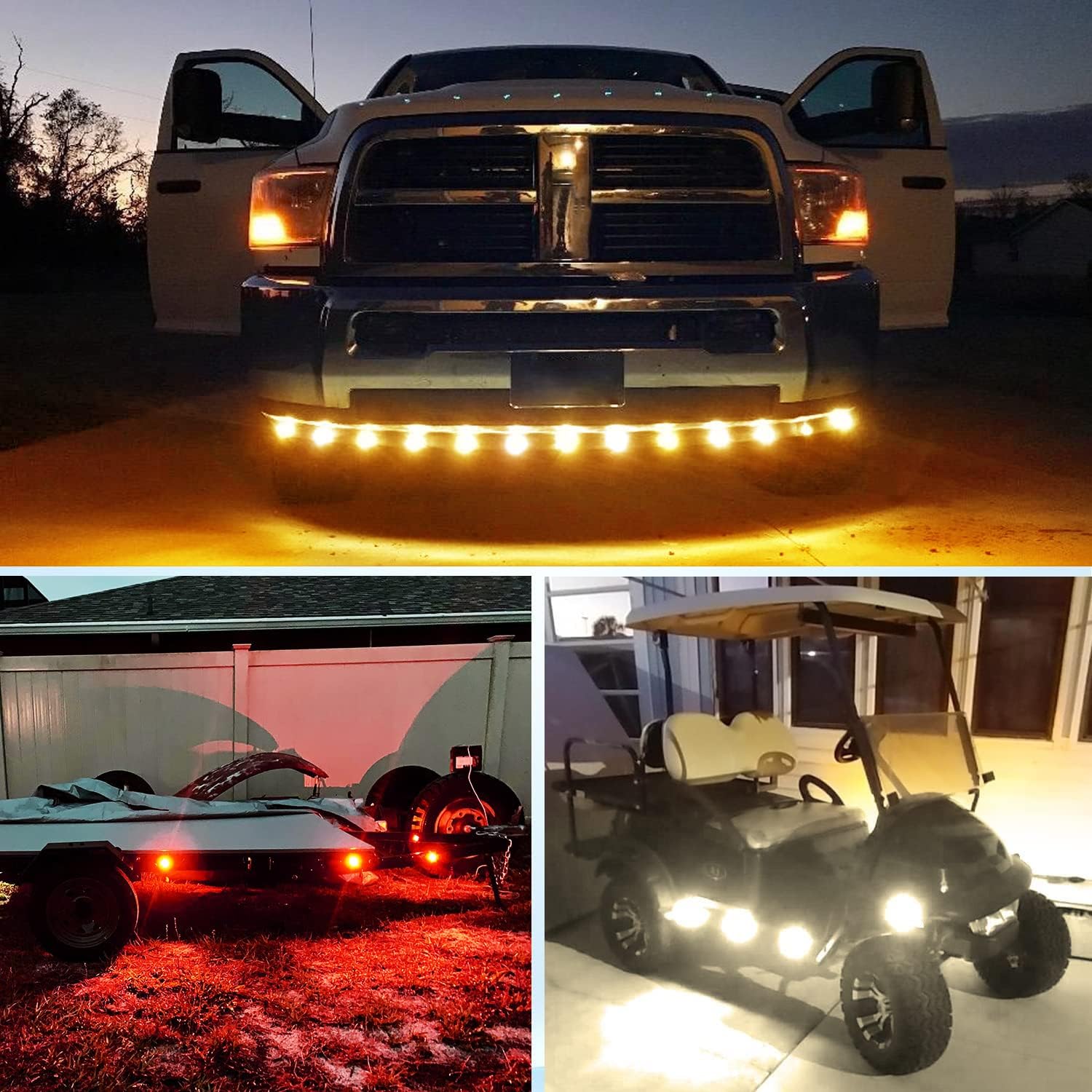 Nilight 30 PCS 3/4 Inch Round Clearance Light LED Front Rear Side Marker Indicator Bullet Lights for Truck RV Car Bus Trailer Van Caravan Boat