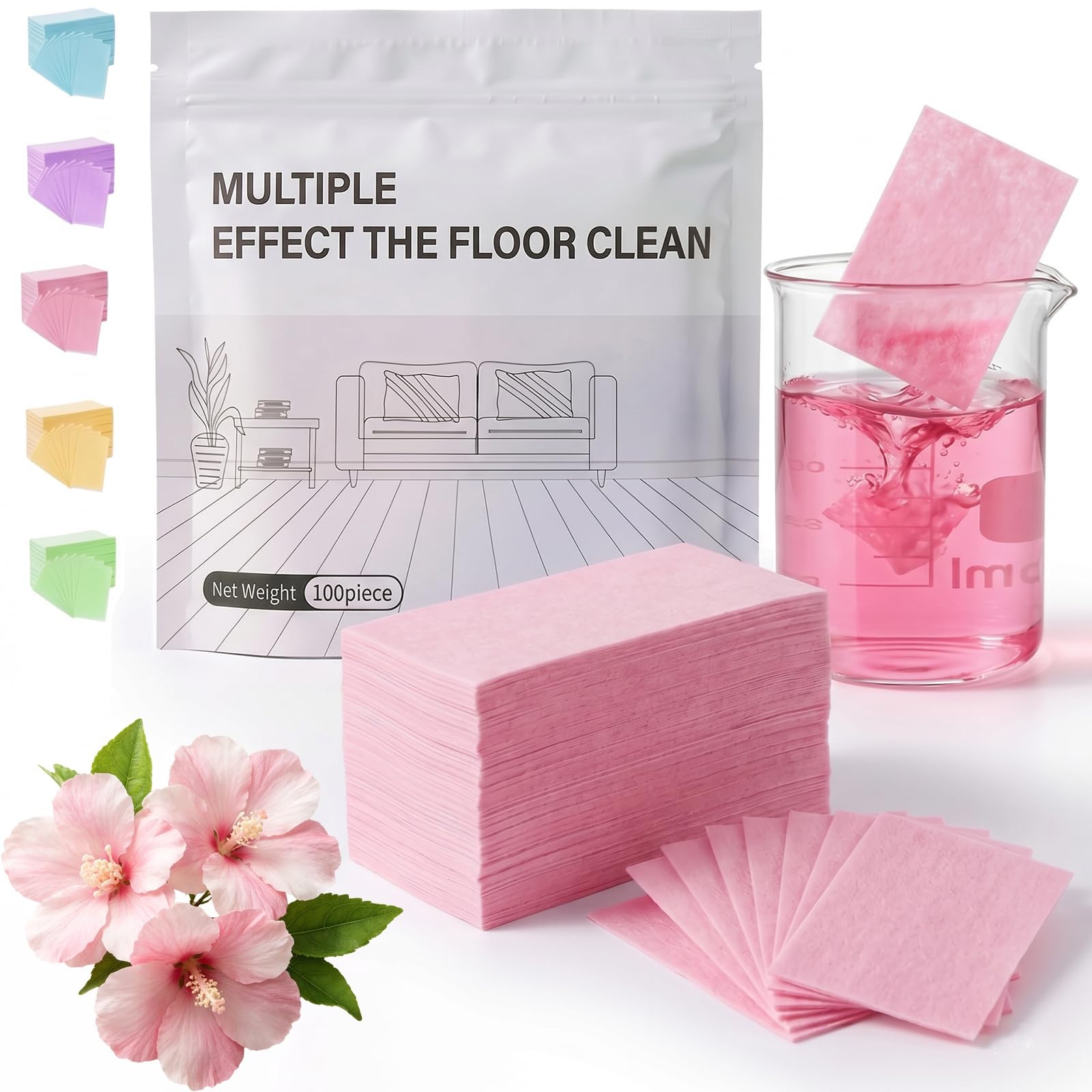 BOLEXA Multi Surface Floor Cleaner Tablets – Dissolvable Floor Cleaning Sheets For Wood, Laminate & Vinyl Floors – No Streak, Eco Friendly, Pet Safe Deep Cleaning Mop Tablets