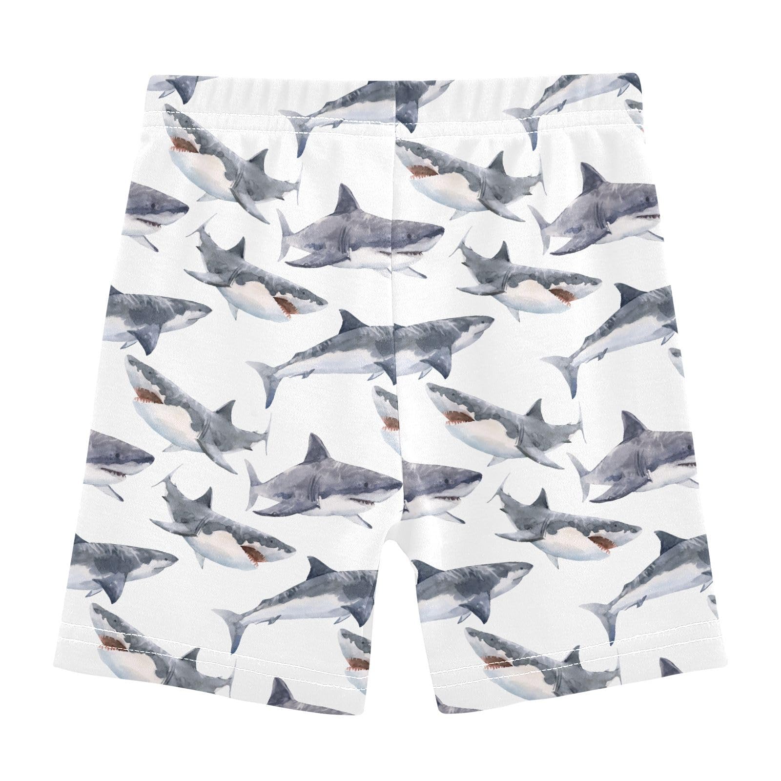 JHKKU Girls Sharks Shorts Cotton Cartwheel Bike Kids Biker Under Dress Dance Short Girl Clothes 10Y