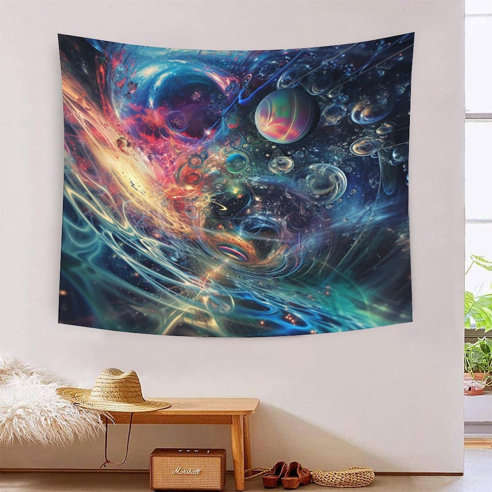Poster mural grand format ciel étoilé 3D pour transformer un mur blanc de studio ou dortoir - 7