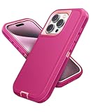Jelanry Case for iPhone 15 Pro Max 5G 6&period;7-inch&comma; Heavy Duty Rugged Dual-Layer Protection with Port Anti dust&sol;Shockproof Dropproof&sol;Armor Anti-Scratch Matte Phone Back Cover for iPhone 15 Pro Max Pink