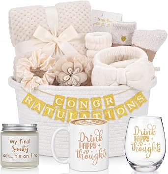 Zopeal Gift Basket Set for Women Birthday Relaxing Spa Care,Beige