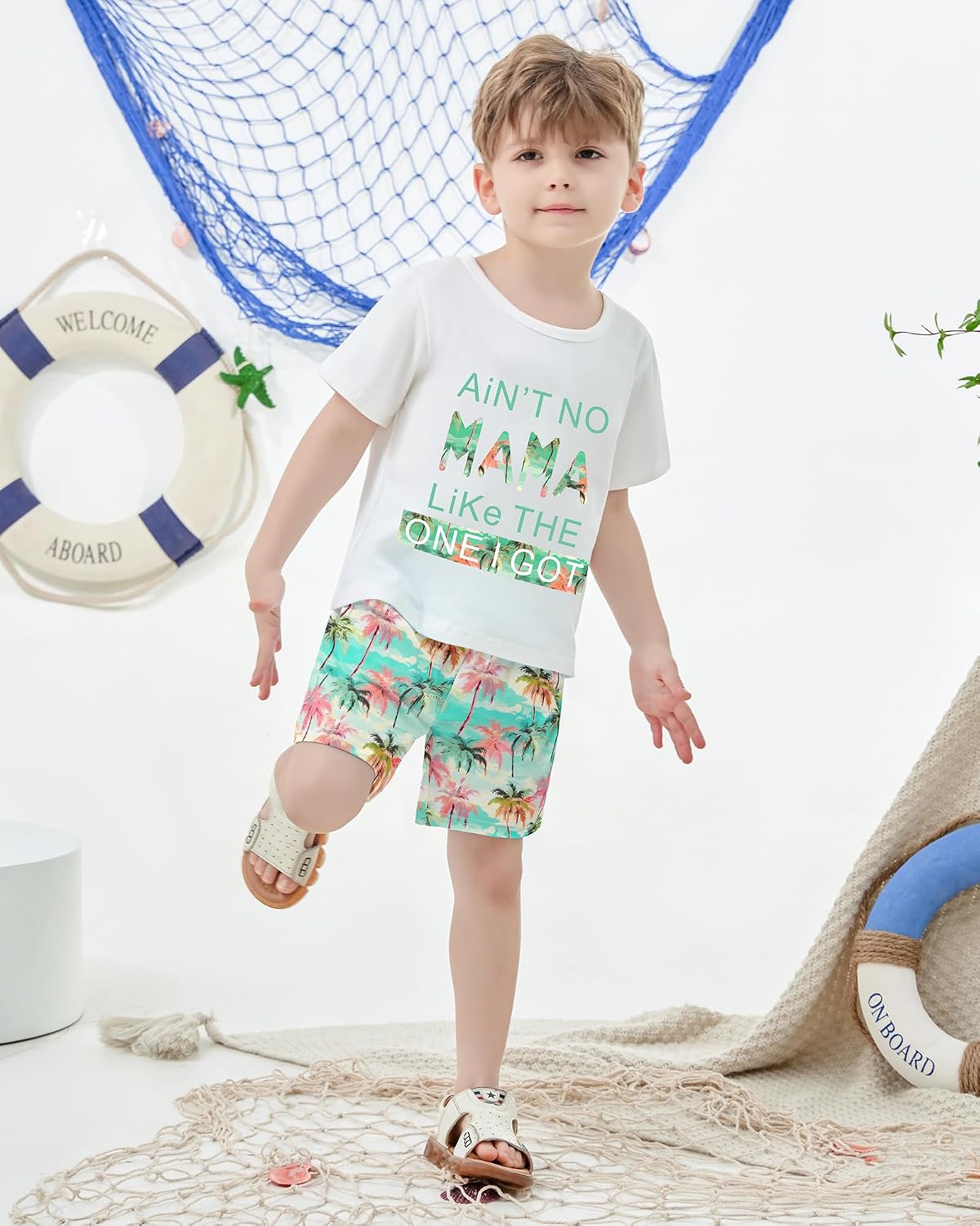 YUEMION Toddler Baby Boy Summer Outfit 1-5T Baby Boy Clothes Short Sleeve T-Shirts Top + Shorts 2Pcs Boy Clothing Casual Set image 2