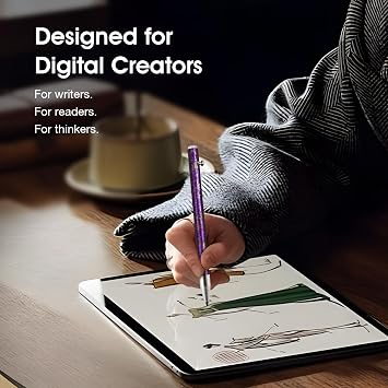 チタン磁気EMRスタイラス、E-Inkデバイス用、格納式磁気デジタルペン、精密な細字チップ、軽量ライティングペン、Remarkable 2、Kindle Scribe、BOOX、Supernote、パープルに対応