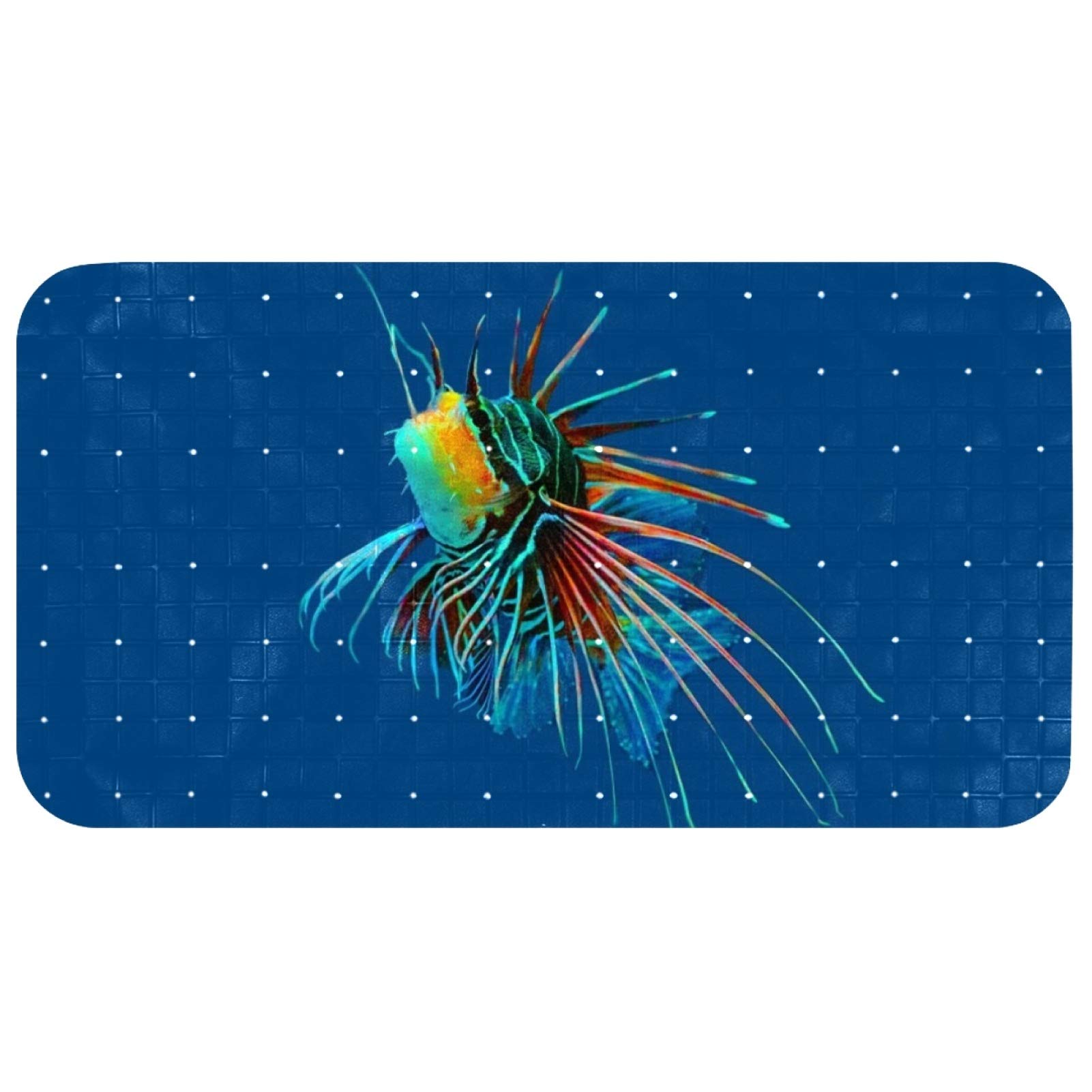 Tapis de bain ovale massant corail aux dimensions 68,3x37,3 cm