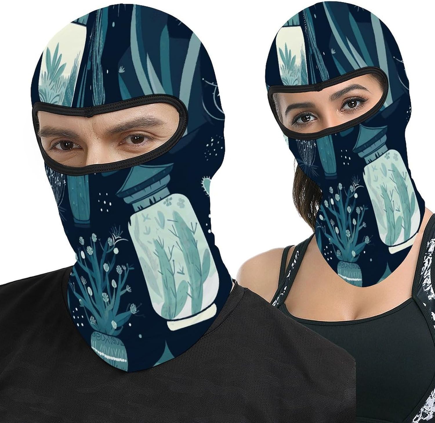Succulent Plants and Cactus Ski Mask Breathable Full Face Mask Lightweight Balaclava Headwear Face Cover Motorcycle Cold Winter Scarf Windproof Warmth Neck Gaiter