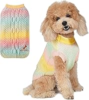 Vista 1 de Suéter de punto para perro: suéter colorido para cachorro, disfraz de perro cálido de invierno, suéter de cuello alto para mascotas, gatos