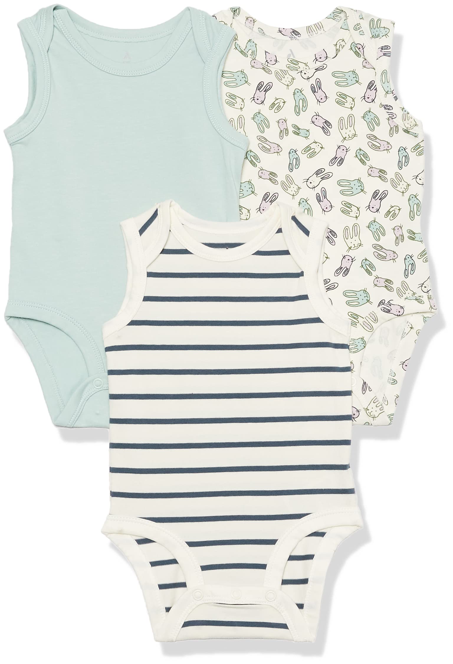 Amazon Essentials Body Senza Maniche in Jersey di Cotone Elasticizzato (precedentemente Amazon Aware) Unisex Bimbi, Pacco da 3