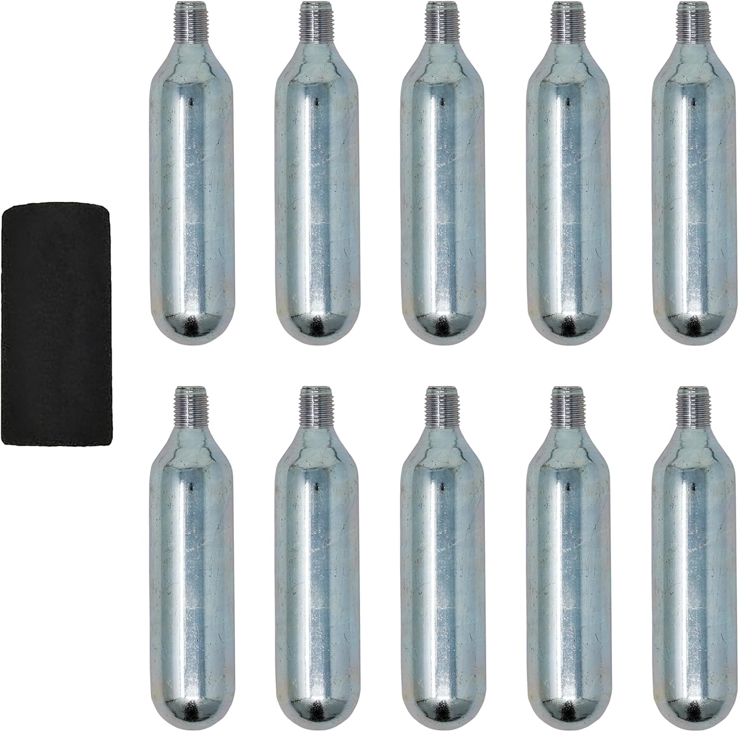 ® 10 x 16g Threaded Cartridges, Bike Bicycle Tyre Pump Inflator Gas Canister With Insulated Sleeve for Mountain and Road Bicycles, With Insulated Sleeve