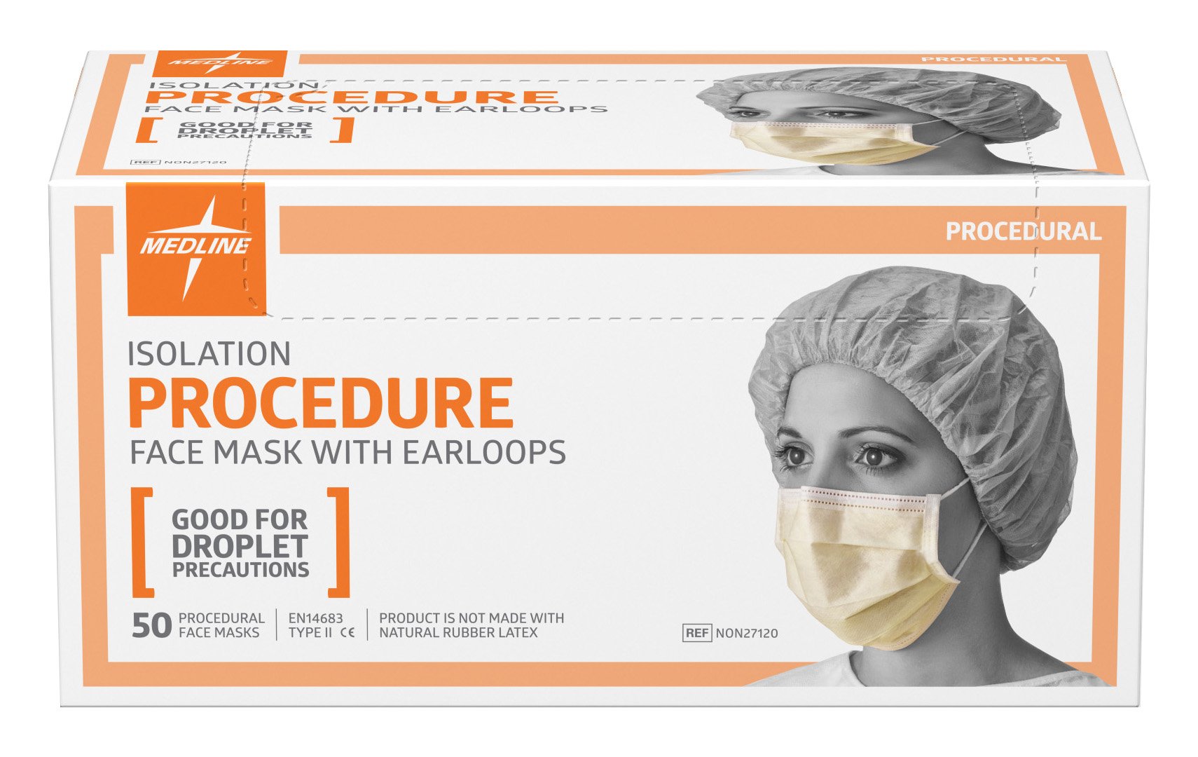 Medline Industries NON27120 Isolation Mask with Ear Loops, Cellulose (Pack of 300)