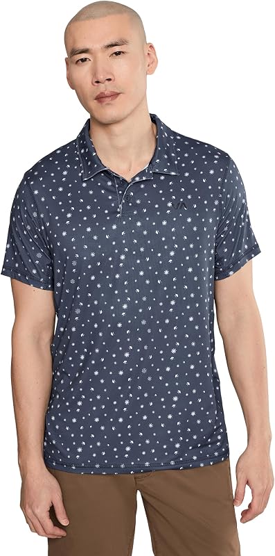 RVCA Mens Sport Vent Athletic Breathable Short Sleeve Polo Shirt