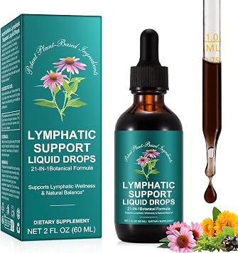 Lymphatic Drainage Drops, 60 ml Lymph System Support Supplement, Herbal Formula for Daily Lymph System Cleanse