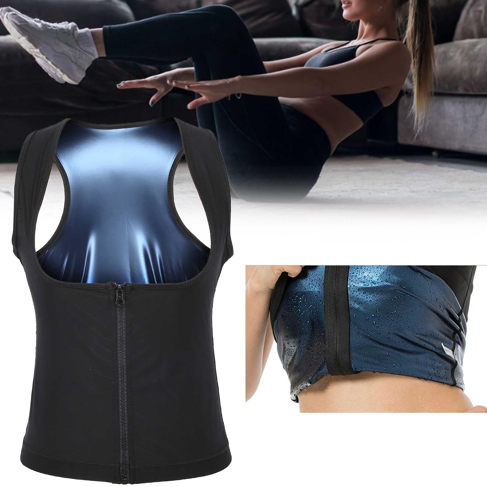 Corsetto da allenamento per donna, gilet con cerniera riscaldamento sudore canotta per sauna Body Shaper traspirante elastico bruciagrassi shapewear per dimagrire
